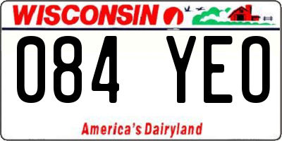 WI license plate 084YEO