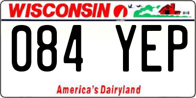 WI license plate 084YEP
