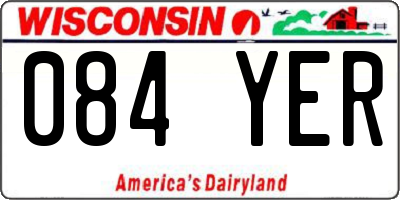 WI license plate 084YER