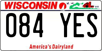 WI license plate 084YES
