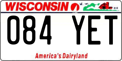 WI license plate 084YET