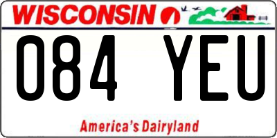 WI license plate 084YEU