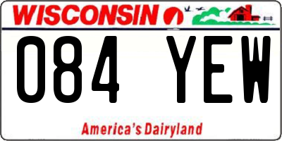 WI license plate 084YEW