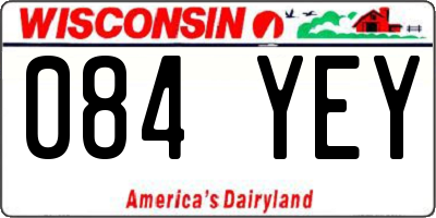 WI license plate 084YEY