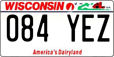 WI license plate 084YEZ