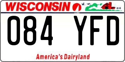 WI license plate 084YFD