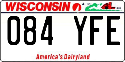 WI license plate 084YFE