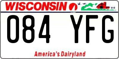 WI license plate 084YFG
