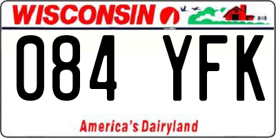 WI license plate 084YFK