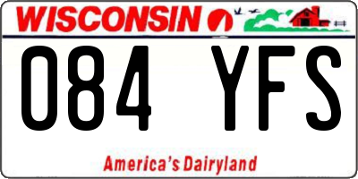WI license plate 084YFS
