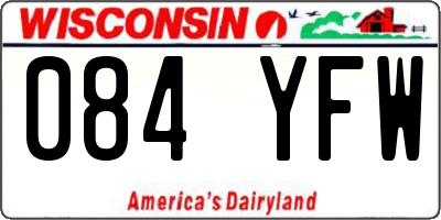 WI license plate 084YFW