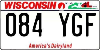 WI license plate 084YGF