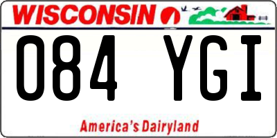 WI license plate 084YGI