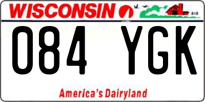WI license plate 084YGK