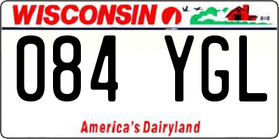 WI license plate 084YGL