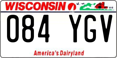 WI license plate 084YGV