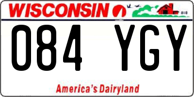 WI license plate 084YGY