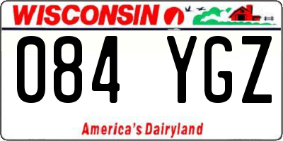 WI license plate 084YGZ