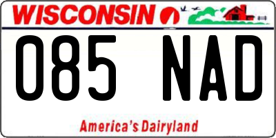 WI license plate 085NAD