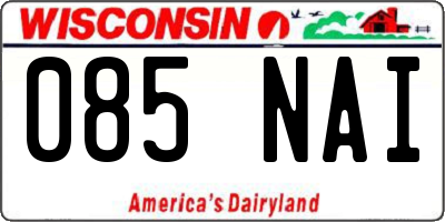 WI license plate 085NAI