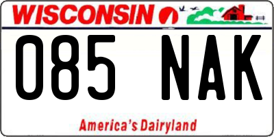 WI license plate 085NAK