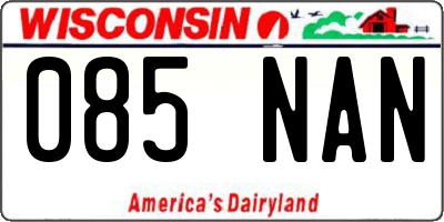 WI license plate 085NAN