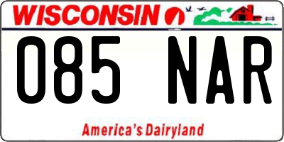 WI license plate 085NAR