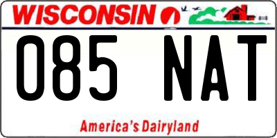 WI license plate 085NAT