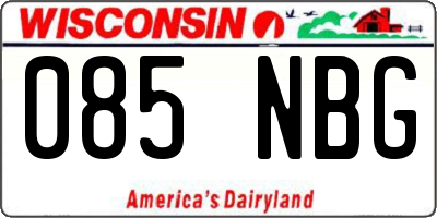 WI license plate 085NBG