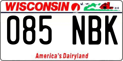 WI license plate 085NBK