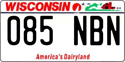 WI license plate 085NBN
