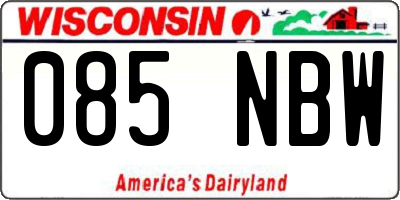 WI license plate 085NBW