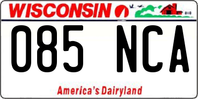 WI license plate 085NCA