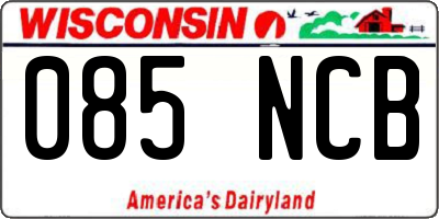 WI license plate 085NCB
