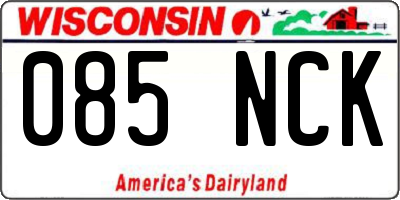 WI license plate 085NCK