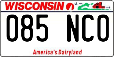 WI license plate 085NCO