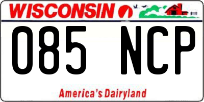 WI license plate 085NCP