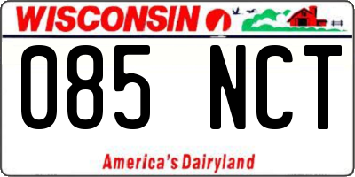 WI license plate 085NCT