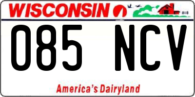 WI license plate 085NCV