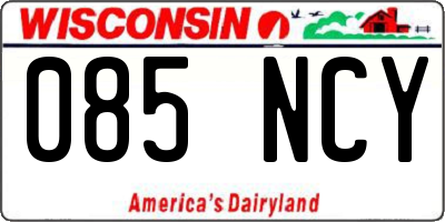 WI license plate 085NCY