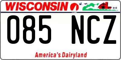 WI license plate 085NCZ
