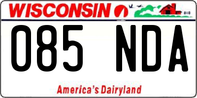 WI license plate 085NDA