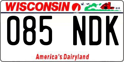 WI license plate 085NDK