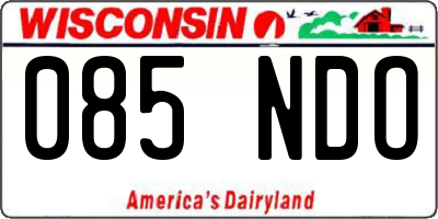 WI license plate 085NDO