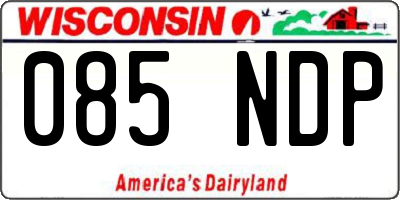 WI license plate 085NDP