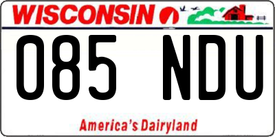 WI license plate 085NDU
