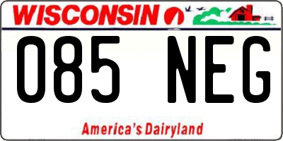 WI license plate 085NEG
