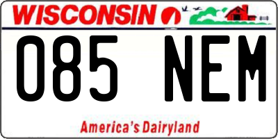 WI license plate 085NEM
