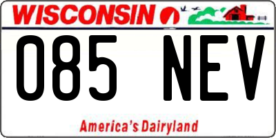 WI license plate 085NEV