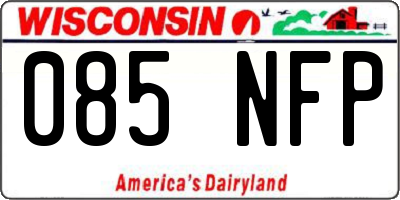 WI license plate 085NFP